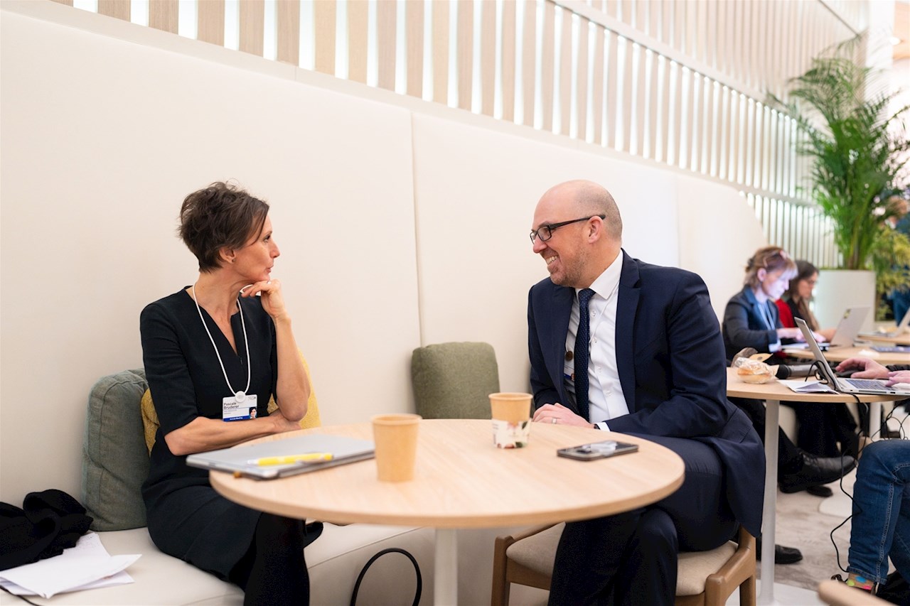 S.D. Erbprinz Alois von und zu Liechtenstein und Regierungschef Daniel Risch am WEF in Davos