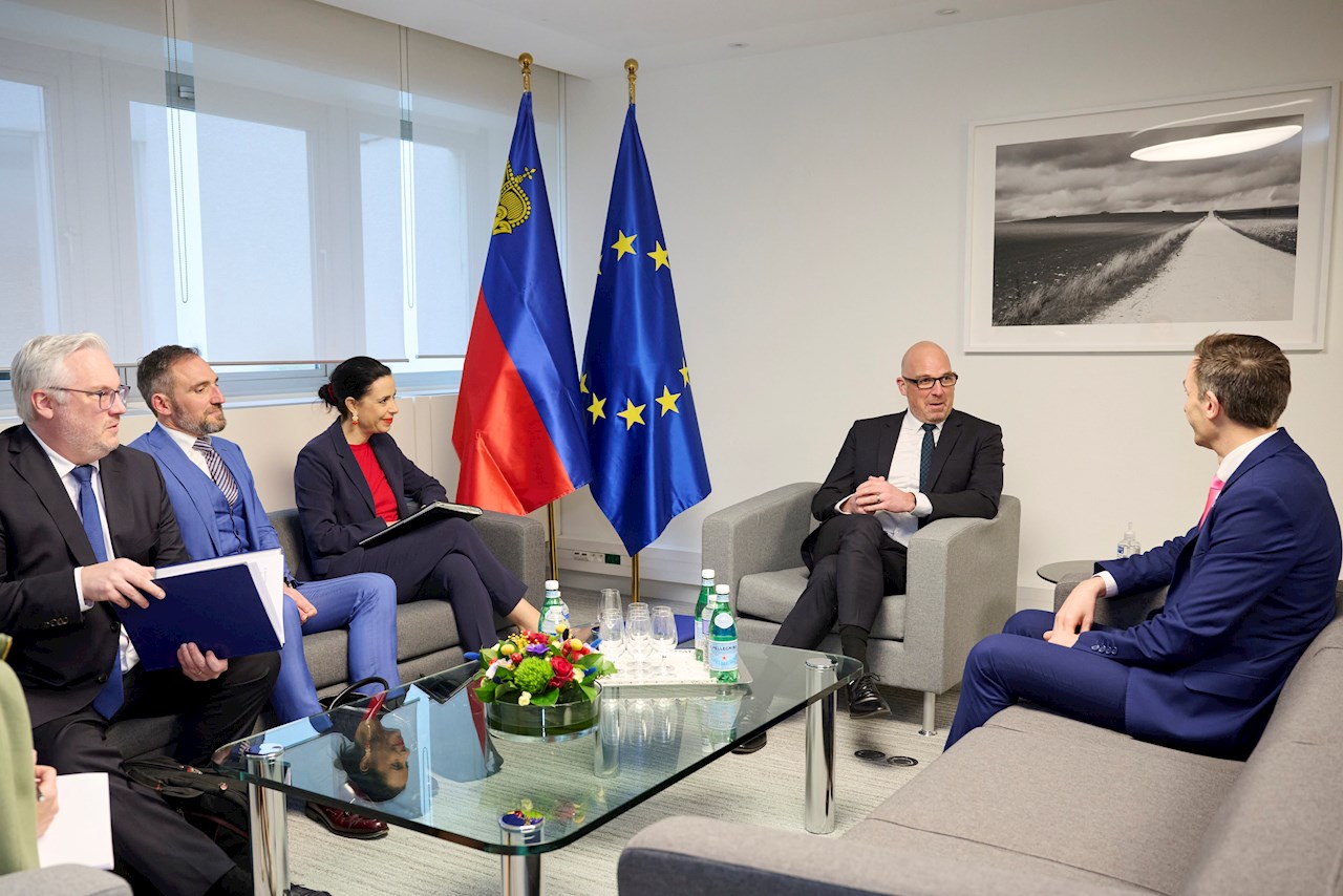 Regierungschef Daniel Risch und Aussenministerin Dominique Hasler stellen in Strassburg das «Book of Europe» vor