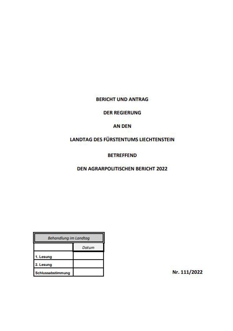 Coverbild von Agrarpolitischer Bericht 2022
